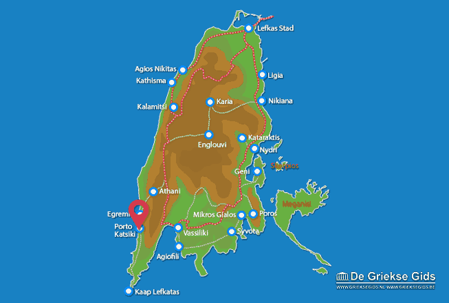 Waar ligt Porto Katsiki Waar ligt Lefkas