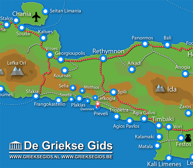 Waar ligt Rethymnon Kreta