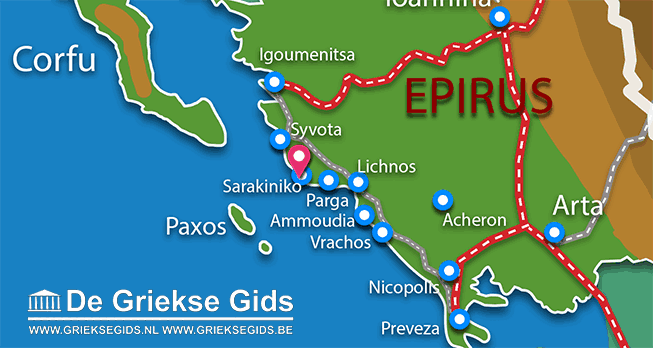 Waar ligt Sarakiniko Waar ligt Preveza