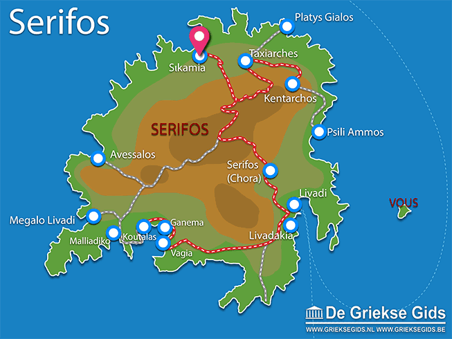 Waar ligt Sikamia  Waar ligt Serifos