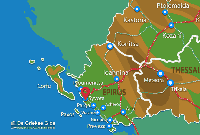 Kaart Domotel Agios Nikolaos Sivota