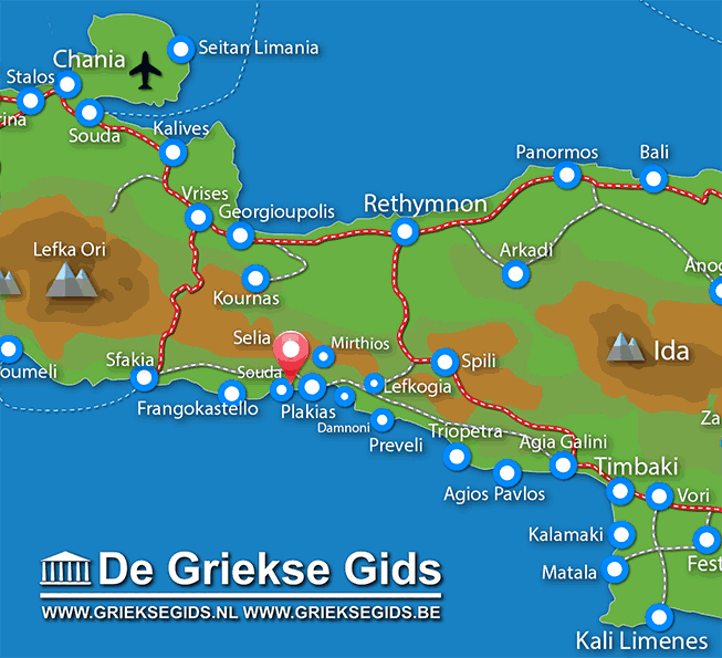 Waar ligt Rethymnon Kreta