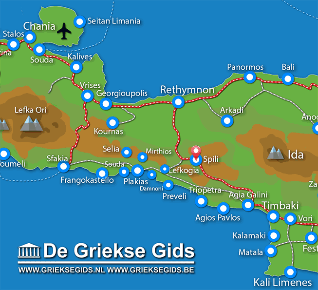 Waar ligt Rethymnon Kreta