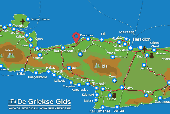 Waar ligt Stavromenos Waar ligt Rethymnon Kreta