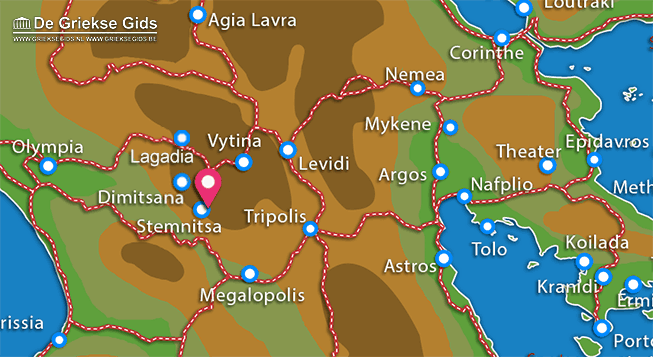 Waar ligt Stemnitsa Waar ligt Arkadia