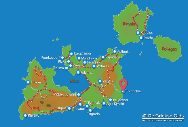 Waar ligt Thiorichia Waar ligt Milos