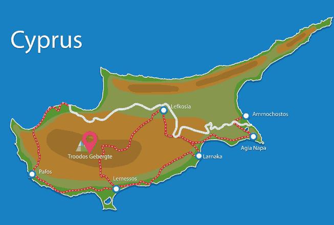 Waar ligt Troodos Waar ligt Cyprus