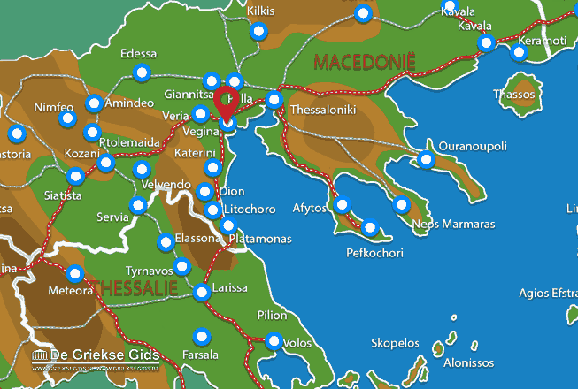 Waar ligt Vergina Waar ligt Imathia