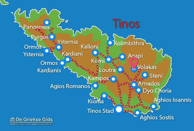Waar ligt Volakas Waar ligt Tinos