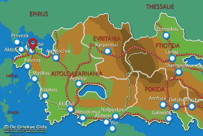 Waar ligt Vonitsa Waar ligt Etoloakarnania
