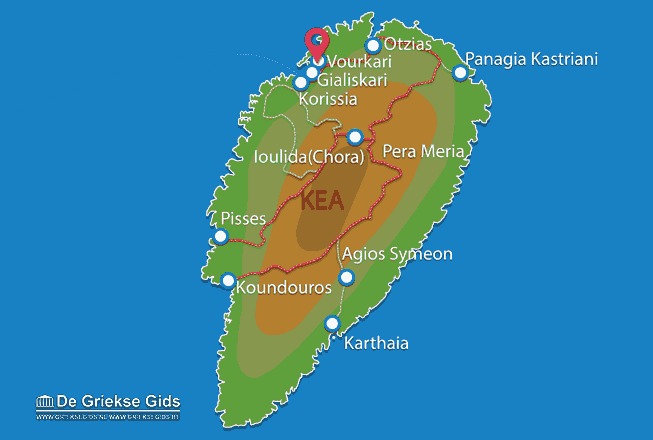 Waar ligt Vourkari Waar ligt Kea