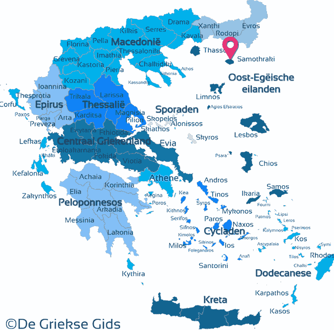 Waar ligt Samothraki