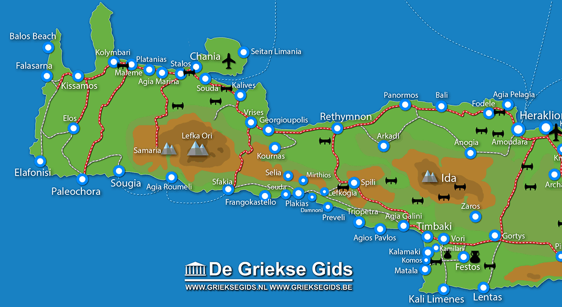 Kaart van West-Kreta