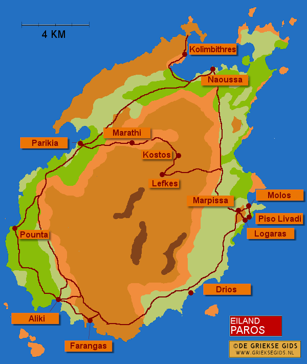 Plattegrond - Landkaart Paros